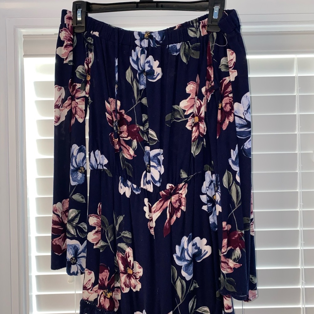 Navy blue floral romper